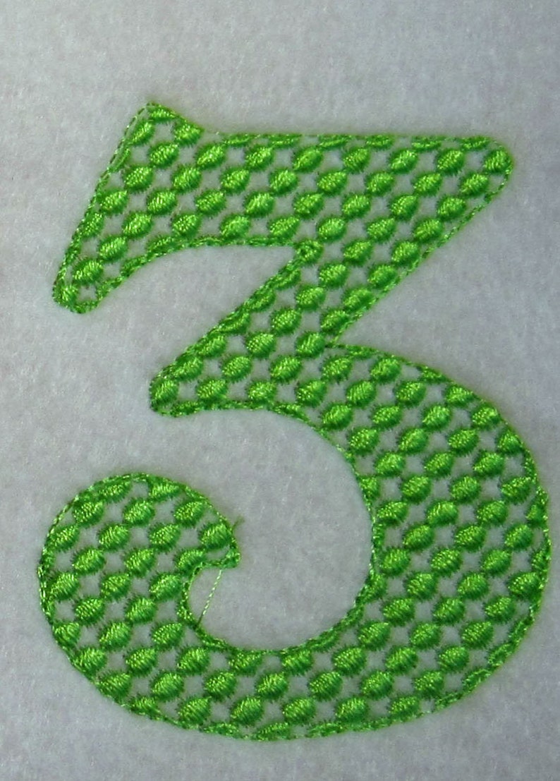 4 sizes 3rd Birthday embroidery Design 3rd Anniversary Design Number Three Motif Number 3 Motif Number 3 embroidery Design
