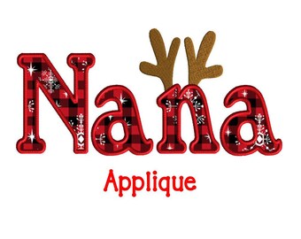 Nana Antler Applique, Machine Embroidery Design, 3 Sizes, digital download