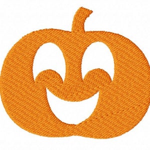 Smiling Pumpkin embroidery design, 10 sizes, Jack O Lantern embroidery, filled stitch, Halloween embroidery, fall, autumn Pumpkin embroidery image 1