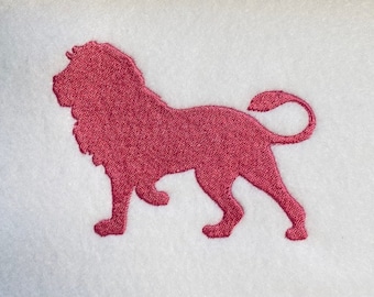 Lion Silhouette Machine Embroidery Design, 6 Sizes, Filled Stitch