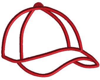 Ball Cap Applique, Machine Embroidery Design, 7 Sizes, monogram Frame