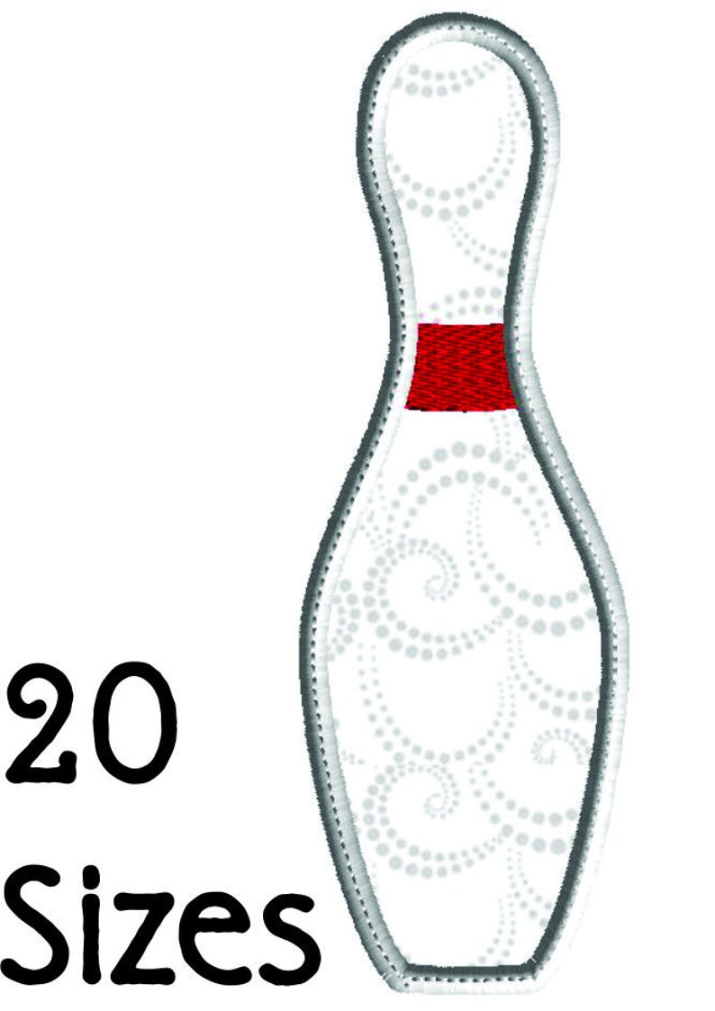 Bowling Pin Embroidery Design Applique 20 Sizes Sport Etsy