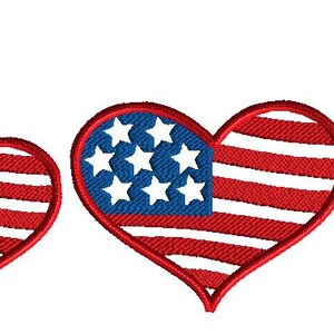 Embroidery design, Patriotic heart applique, 4 size applique, 4th of July, Memorial Day embroidery, machine embroidery design, no fonts image 4