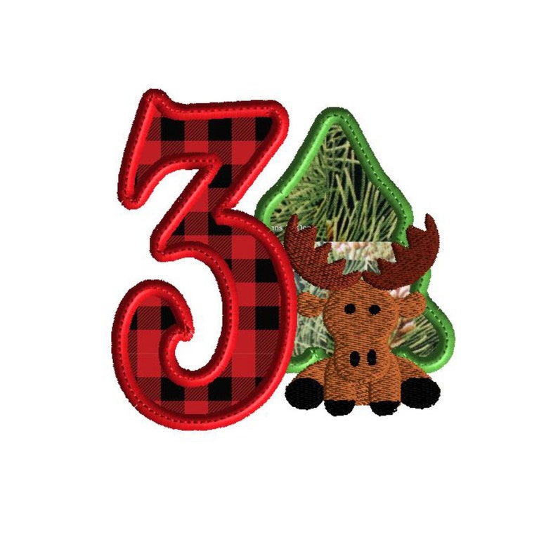 Third birthday jessecmault design 3rd birthday moose and 3  etsy