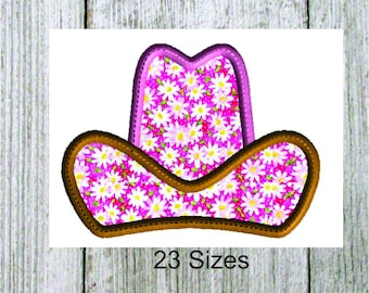 Cowboy Hat Machine Embroidery Design, Cowboy Hat Applique, 23 Sizes