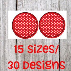 Circle embroidery design, 15 sizes, 2 styles, 30 designs total  in package, applique, no fonts included in this design