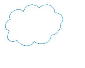 Cloud Outline, Triple Run, Machine Embroidery Design, digital download