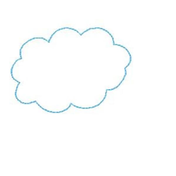 Cloud Outline, Triple Run, Machine Embroidery Design, Light Stitching or Quilting, 6 Sizes