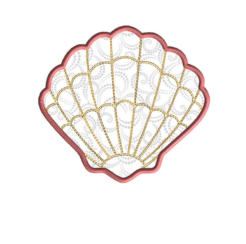 Seashell Embrioder Seashell Embroidery Design, Applique, Machine Embroidery Design, 3 ...