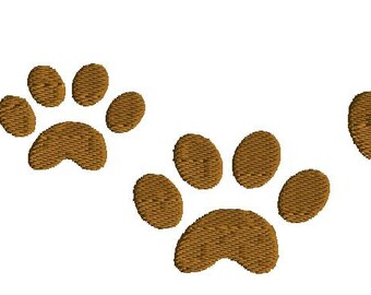Embroidery, Paw Print Embroidery design, mini, 5 sizes, filled stitch, dog embroidery design, cat embroidery design, 4 x 4 inch hoop