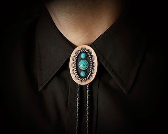 CUSTOM Turquoise Bolo Ties Silver Gold Copper Black Brown Leather Western Neck bow tie Men Women Blue Stone Agate Wedding Groomsmen Gifts