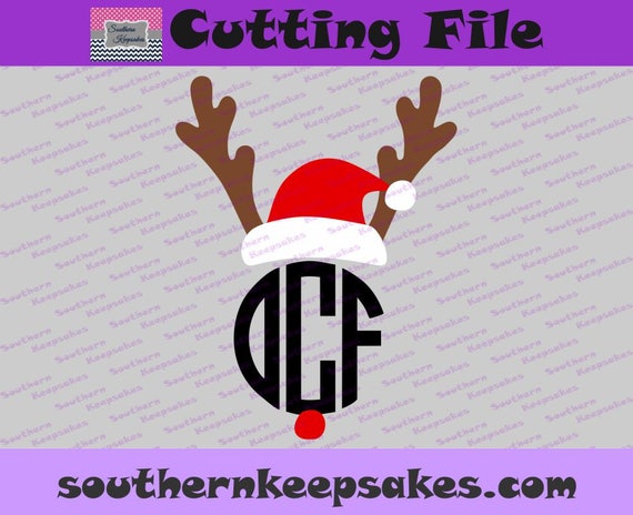 Download Free Rudolph Santa Monogram Svg Shirt Commercial Free Cameo Etsy SVG Cut Files