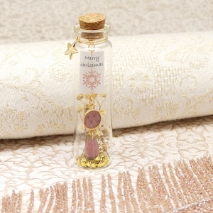Fiala buon natale decorazione bottiglia vetro messaggio stella resina fiocco onda giappone gypsophila perla oro regalo natale auguri fatti a mano