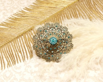 Broche perles japonaises laiton estampe coeurs perles japonaises pour femme couleur au choix rétro vintage fait main