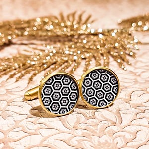 Kikko costume cufflinks resin turtle scales japan for men father's day brass or stainless steel