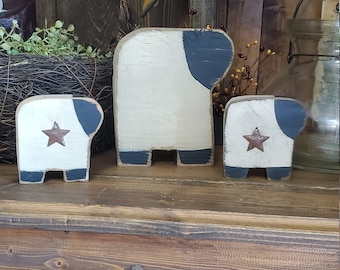 Set of 3 wooden sheep