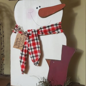 Snowman, wooden snowman, winter decor