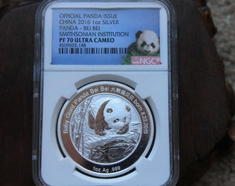 2016 Smithsonian Institution Silver Panda Coin PF70