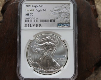 2021 American Heraldic Silver Eagle Type-1 Coin MS70