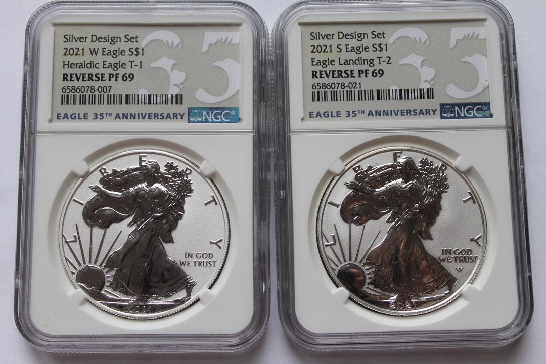 2021 Silver Eagle Reverse Proof Design Set PF69 - Etsy