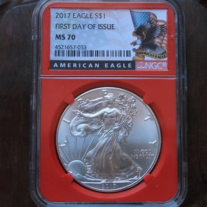 2017 American Silver Eagle Coin MS70 First Day of Issue