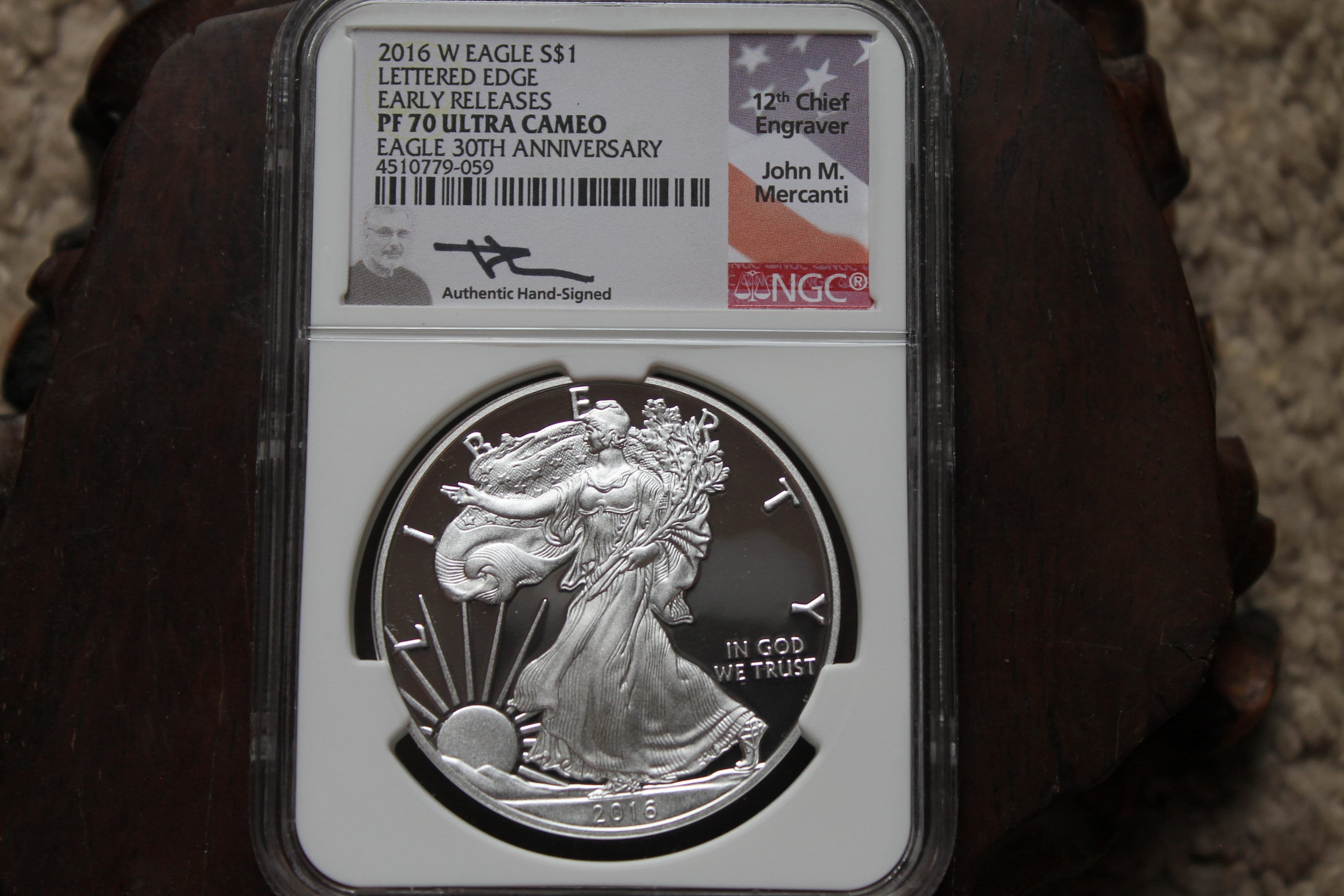 2016 American W Silver Eagle Lettered Edge Coin PF70 Early