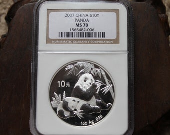 2007 China Silver Panda Coin MS70