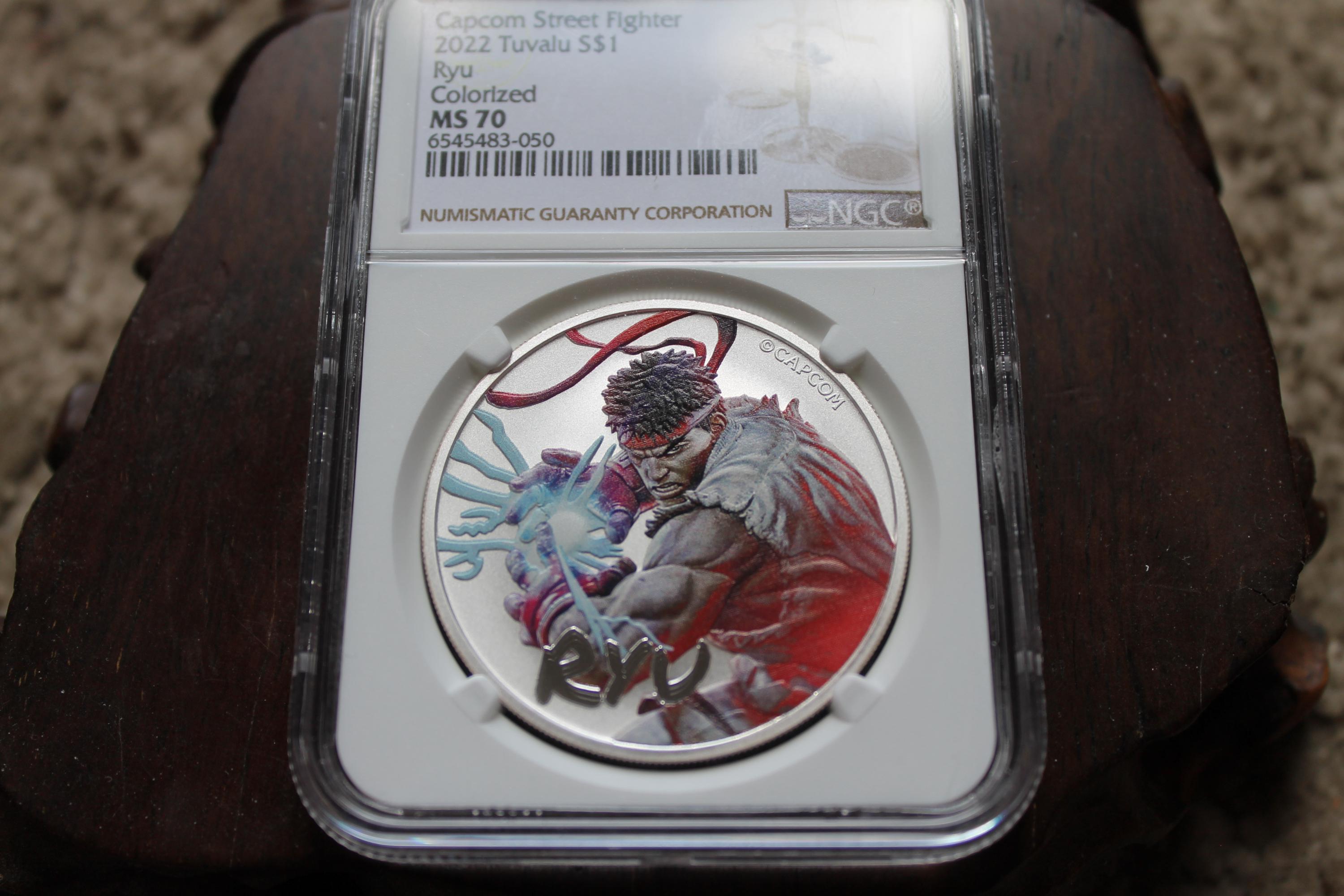 2022年 カプコン ストリートファイター ツバル リュウ カラー化銀貨