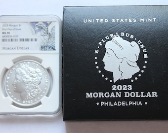 2023 American Morgan Silver Dollar Coin MS70 First Day of Issue