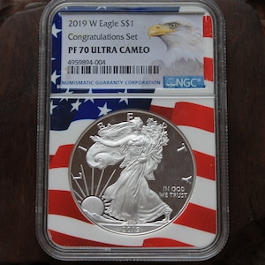 2019 American W Silver Eagle Congratulations Set PF70