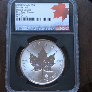 2018 Canada Maple Leaf Incuse Design MS70 First Day Issue