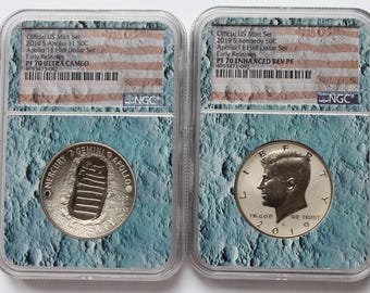 2019 S Apollo 11 Half Dollar Special Moon Core Set PF70 Early Releases