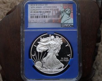 2016 American W Silver Eagle Lettered Edge Coin PF70 First Release