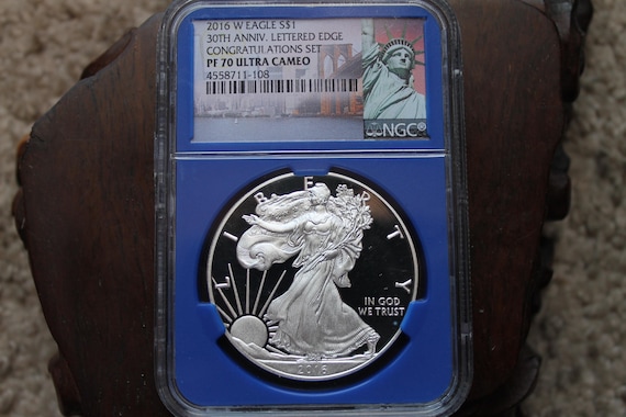 Rare 2016 American W Eagle Lettered Edge Congratulations Set