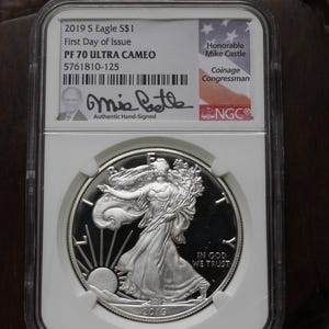 2019 American S Eagle Silver Coin PF70 First Day of Issue