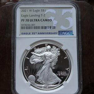 2021 W Silver Eagle Landing Type-2 Coin PF70