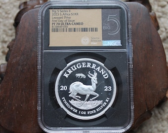 2023 Zuid-Afrika Krugerrand Big 5 Series II Leopard Privy zilveren munt PF70 Eerste dag van uitgifte