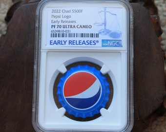 2022 Chad 6-gram Pepsi Bottle Silver Cap Early Releases PF70 (White Core)