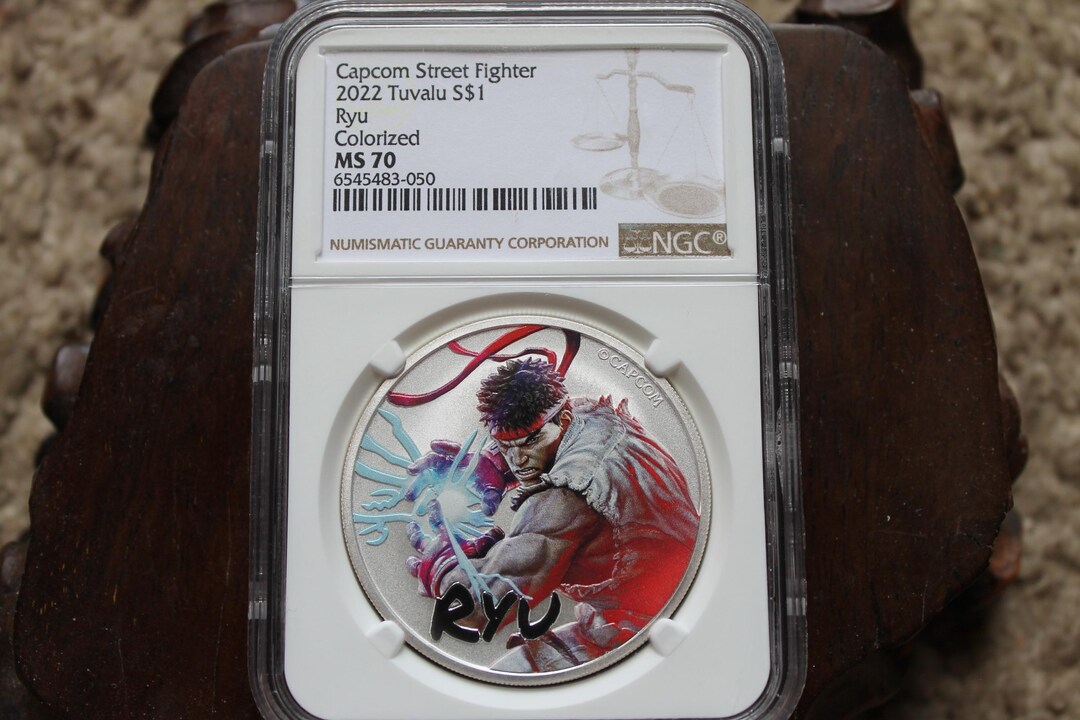 2022 Capcom Street Fighter Tuvalu Ryu Colorized Silver Coin MS70 - Etsy