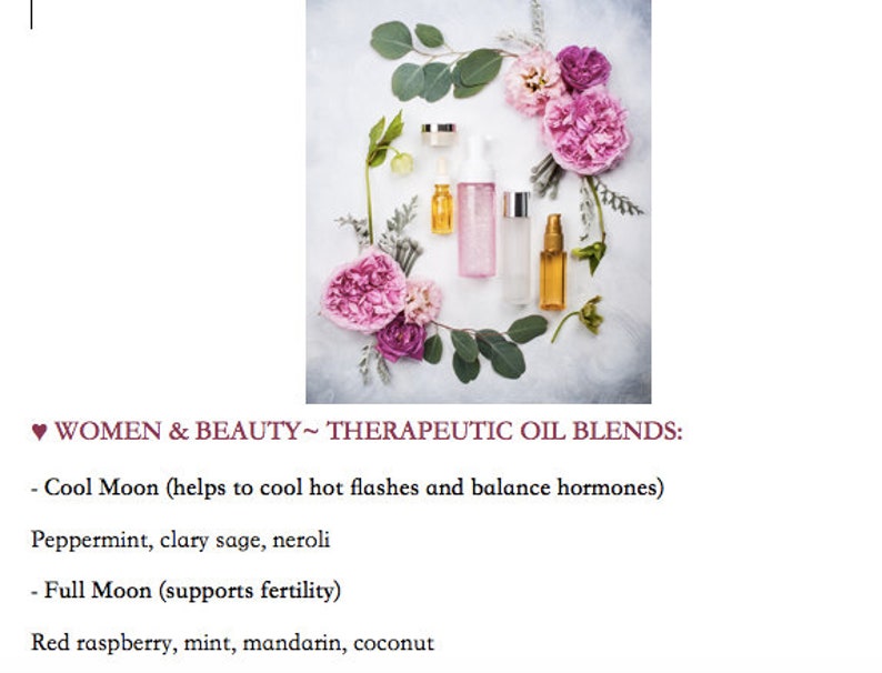 Master List Essential Oil Massage Blends 40 Therapeutic Aromatherapy Recipes Instant Download