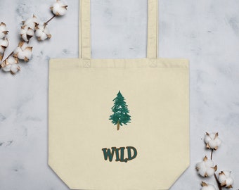 Wellness Tote Bag - Wild - Forest - Tree - Organic Cotton- Farmers Market - Grocery Bag - Purse - Beach Bag - Travel - Carry-on - Gardening