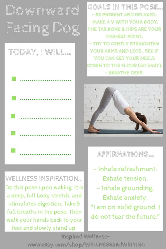 Downward Facing Dog Yoga Png Instant Download Fitness Etsy