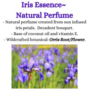 Iris Essence Natural Perfume Floral Oil 5 ml Roll On Orris Root Botanical Skincare Vegan Handcrafted Beauty Essential Oils image 3