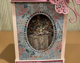 Handmade Cupcake Gift Box, Floral Paper, Butterfly Decor