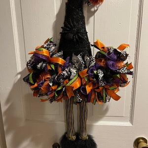 Long Halloween Wreath , Halloween Decor, Halloween Decoration for Front Door, Halloween Witch Hat for Front Door