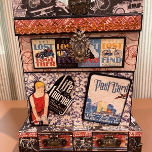 Album cascade et boîte-cadeau Life&#39;s Journey, mini album graphique 45 et boîte-cadeau avec carte de correspondance