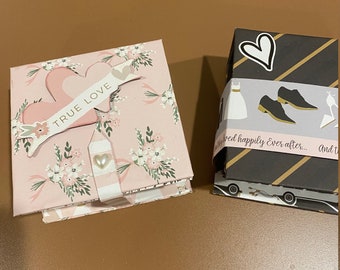 Caja de regalo de aniversario de bodas, recuerdo plegable decorado