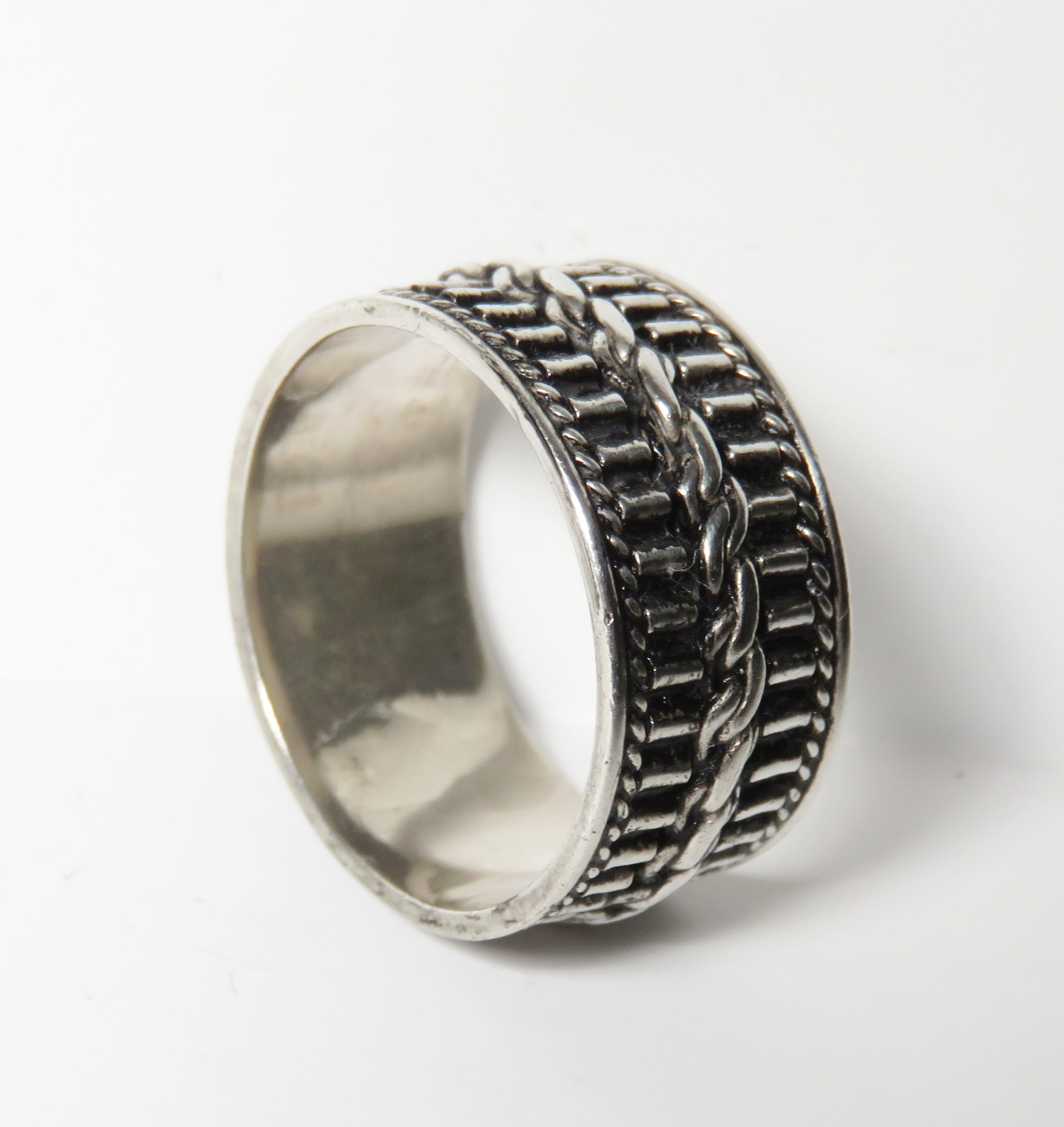 Sterling Silver Braided Rope Ring Band Ethnic Bali Style Hallmarked 925 ...