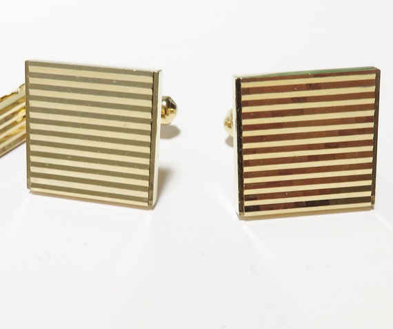 Royal Windsor Cufflinks and Tie Bar Gold-tone Vin… - image 5