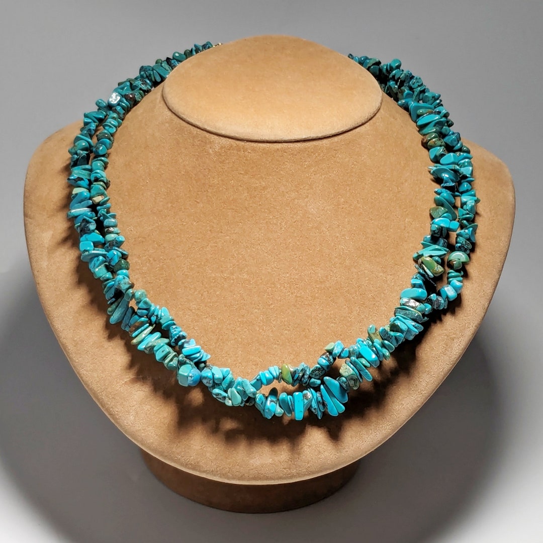 16” Light Blue Turquoise Chip Necklace main image 0